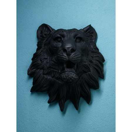 The wall figure "Leo's head", polystone, 50 cm, black matte color-2