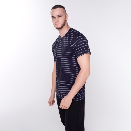 Striped male T -shirt, blue color, size 48-1