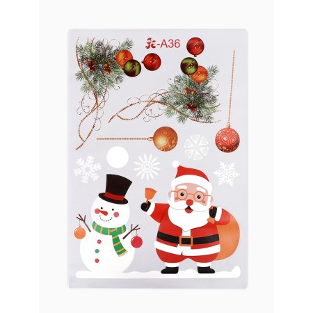 Stickers on the windows "New Year" house, snowman, 2 pieces, 35 x 50 cm-2