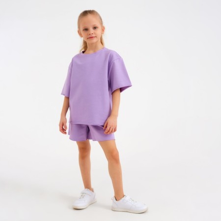 Kids (T -shirt, shorts) minku: casual collection lilac color, height 104-7