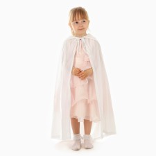 Carnival cloak for children, plush white, length 110 cm