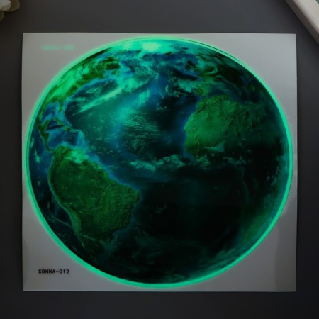 Sticker plastic interior phosphorus "planet Earth" 20x20.5 cm-2