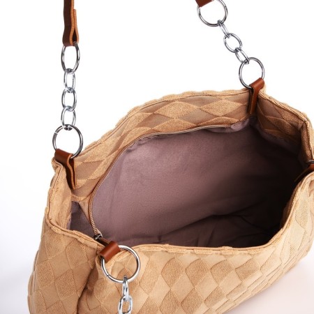 Bag-tout on lightning, the color is light brown-4