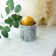 Ceramic pot with embossing, Kotik Kashpo, 8 x 7.5 cm