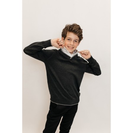 Jumper for boys, height 110-116 cm, dark gray color-4