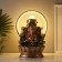 Table Polystone Fountain from the Network, Hanesha's backlight in gold under waterfalls 25x20x34 cm 10692