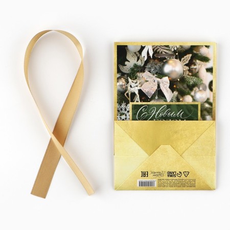 Gift package with the tape "Winter", 13 x 19 x 9 cm, New Year-7