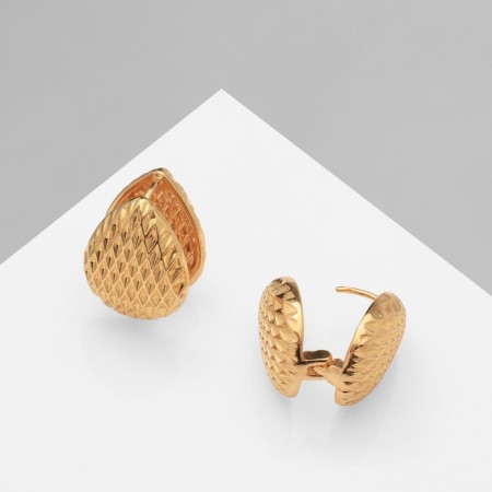 Earrings Metal "Accord" Ornament, drop, color gold-3