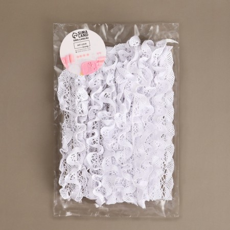 Knitted braid, elastic band, 20 mm, 9 ± 0.5 m, white color-2