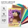 Cardboard Color, A4, 15 sheets, 15 colors, coated, one -sided, in a folder, 220 g/m², Masha and the bear