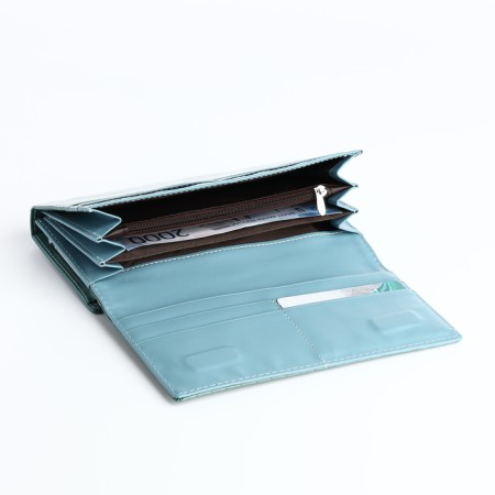 Women's wallet on magnet, blue color-4