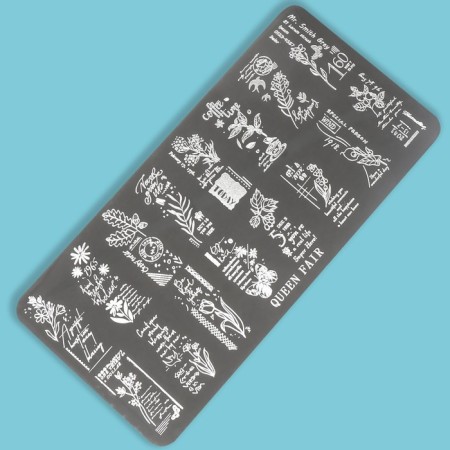 Stamping disk Metal "Flower Sketches", 12 × 6 cm-3