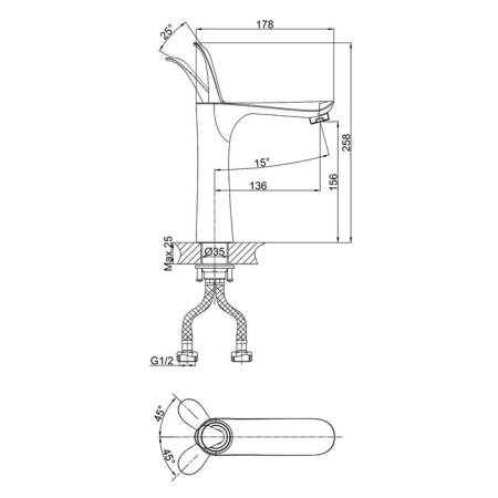 D&K Venice Baciano DA1032641 sink mixer, chrome-1