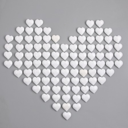 Plastic sores are decorative, set of 100 pcs., Size 1 pc. - 2 × 2 cm, white color-3