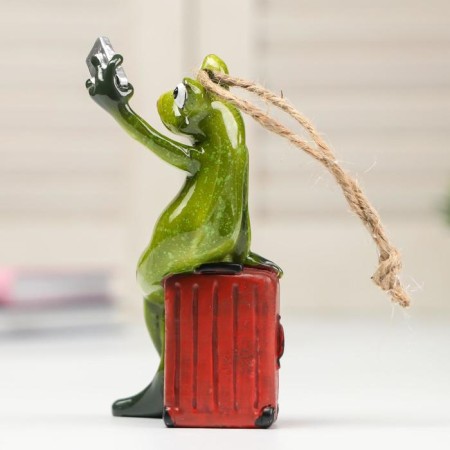 Souvenir Polystone Lac "Frog-Traveler Self-Self" 12x6.5x7 cm-3