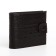 Men's purse on a button, for bills, for cards, for coins, brown color