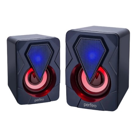 Computer speakers 2.0 Perfeo Shine, 2x3, USB, LED backlight, black-1