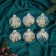 Set of balls plastic D-8 cm, 6 pcs "Transparent leaf"