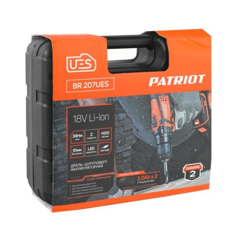 Drill-shuruvumvets Patriot Br207UES, 18 V, Li-Ion, 2x2 Ah, 38 Nm, Brighting-11