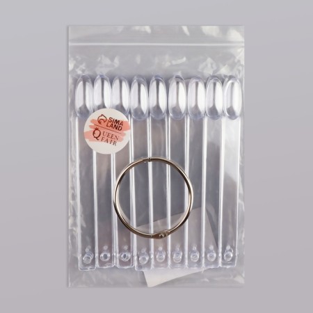 Palette for varnishes on a ring, 50 nails, oval shape, transparent color-6