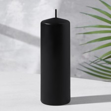 Candle - cylinder, 5x15 cm, black lacquered, 14 hours