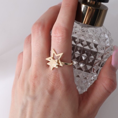 Ring "Stars" trio, color gold, dimensionless-2