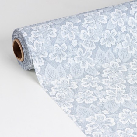 Rolled oilcloth with embossing "Clover", 1.25 × 25 m, blue color-3