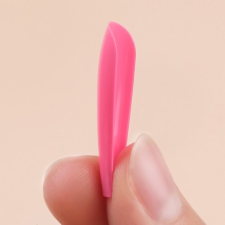 Patching nails, 24 pcs, ballerina shape, pink color-5