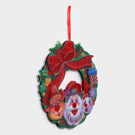 Decorative luminous jewelry (suspension) "New Year's Wreath" 32x31 cm-3