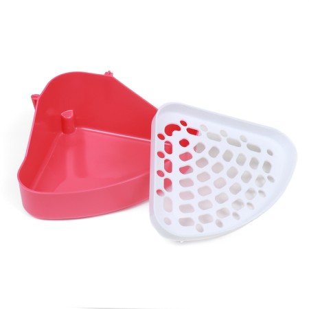 Corner toilet for rabbits and ferrets, 24 x 18 x 11 cm, red-4