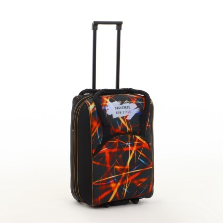 Small Small suitcase 20 "with a bag, a lightning department, with an extension, the color is black-2