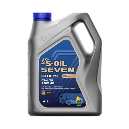 Motor oil S-Oil Blue #9, 10W-40, CJ-4, E7, Synthetic, 4 liters