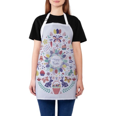 Apron kitchen with a photo print "Easter symbols", adjustable, size OS
