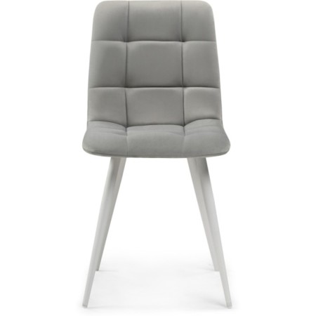 Stools on a metal frame chilli to metal/velor, white/gray 44x50x85 cm-1