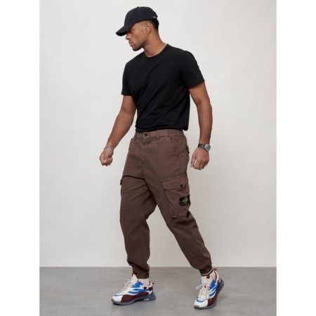 Cargo jeans men, size 50-52, brown color-1