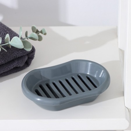 Soap dish with a grate "Economy", 13 × 9 × 3 cm, color mix-1