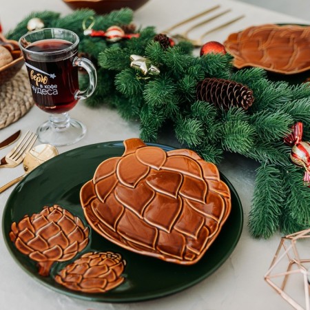 New Year. Ceramic plate "Winter Forest", 20 x 17 cm-2