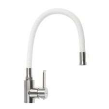 Accoona A48104G kitchen mixer, single -leaf, with nut, stainless steel, white/satin