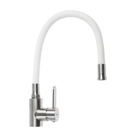 Accoona A48104G kitchen mixer, single -leaf, with nut, stainless steel, white/satin