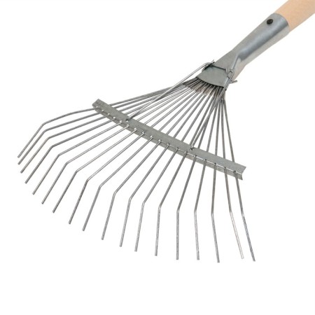 Fan, wire, 18 teeth, galvanized, wooden stalk-1