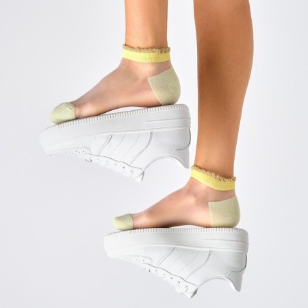 Women's socks glass minku yellow color, size 36-37 (23 cm)