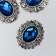 Decor for creativity Metal "Medallion with sapphire in silver frame" 3x2.6 cm