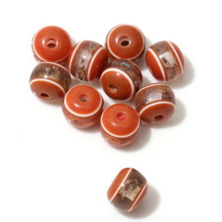 Busina "Rondel" inclusive, 1 × 1 × 0.8 cm, (set 10 pcs.), Brown color-1