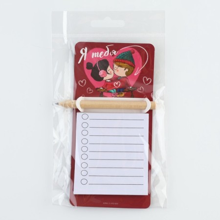 Magnet with a record for recording and pencil “I love you”, 7 x 14.4 cm-8