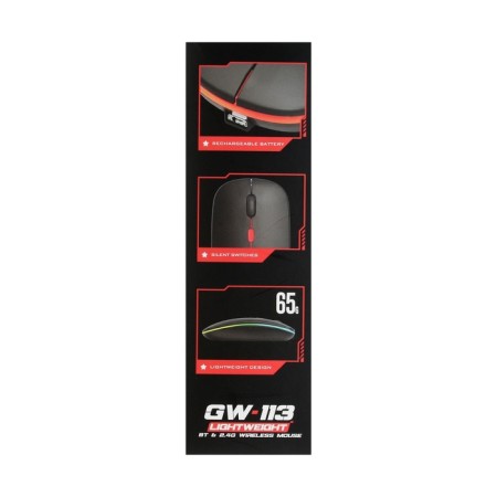 Mouse XTRIKE ME GW-113, game, wireless, backlight, 2.4G + BT, 400 mAh, black-7