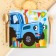 Paper plate "Happy Birthday!", 21 cm, blue tractor