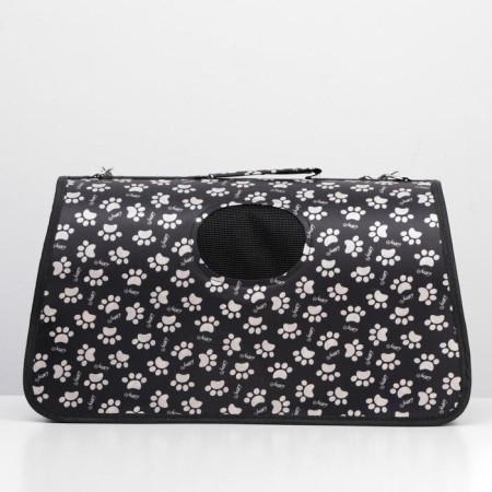 Bag - Carriage for animals "Happy" paws, black, size L, 53 x 21 x 29 cm-1