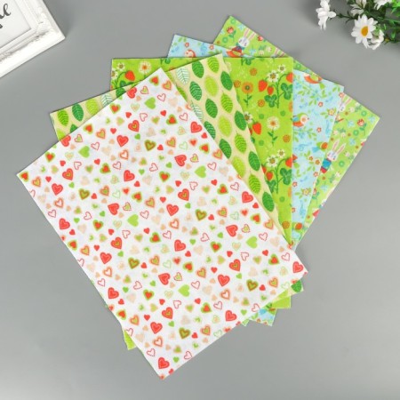 Decorative felt "Seasons. Spring" 1mm, 21x29.7cm (5pcs)