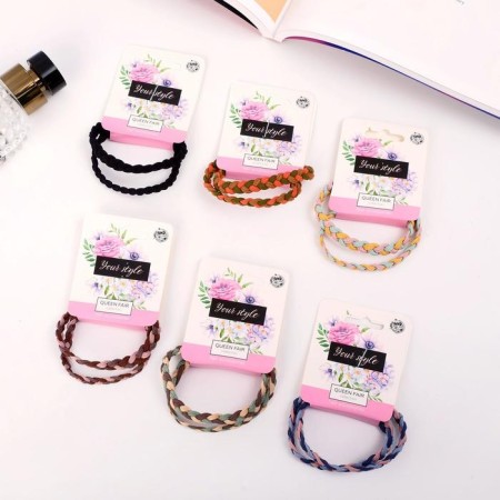 Hair elastic band "Sport" (set 2 pcs) pigtails, mix-1