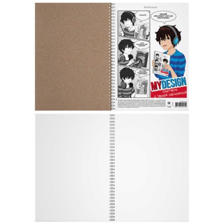 Album for A4 sketches, 40 sheets on the crest Erichkrause MyDesign, plastic cover, block 120 g/m2-1